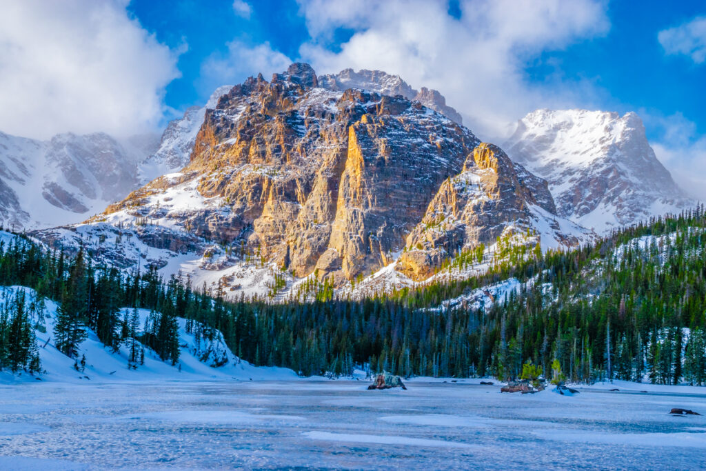 Photograph of snowy mountain