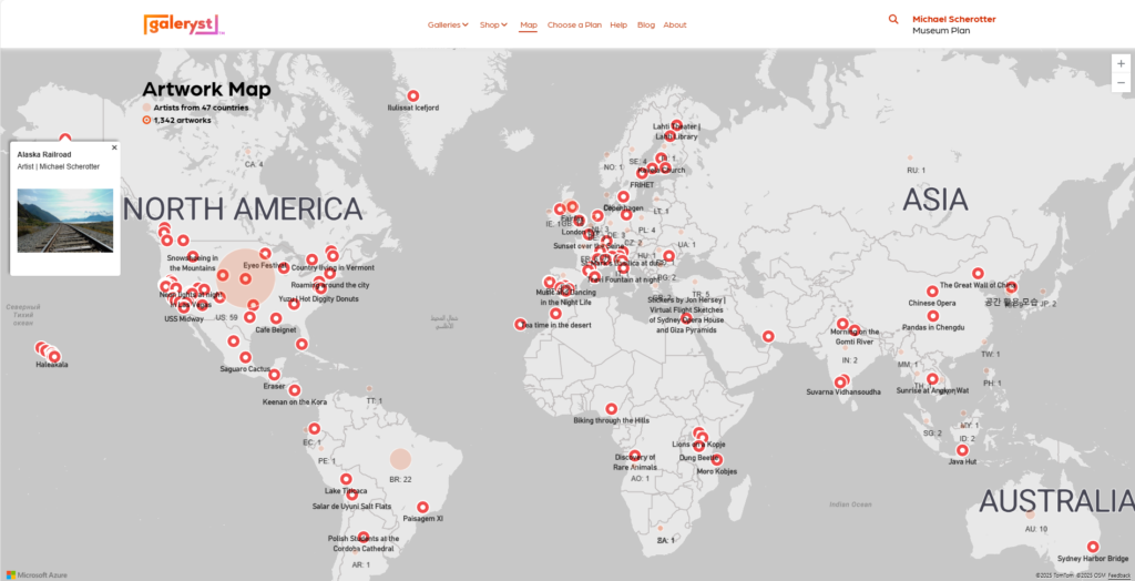 Galeryst Artwork Map