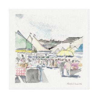 Marin Country Mart on Textured Watercolor Paper