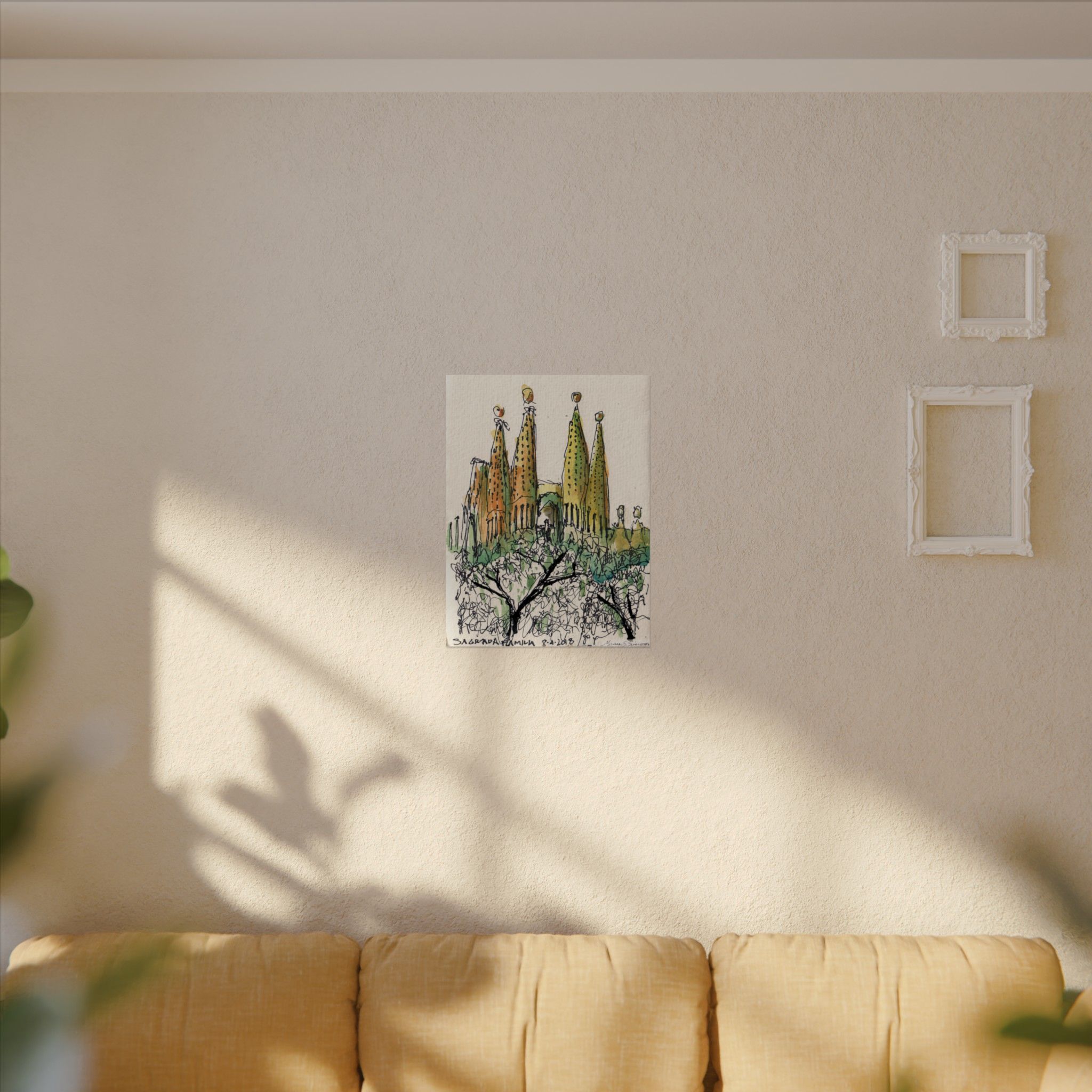 Gaudi's Sagrada Familia on Textured Watercolor Matte Posters - Image 6