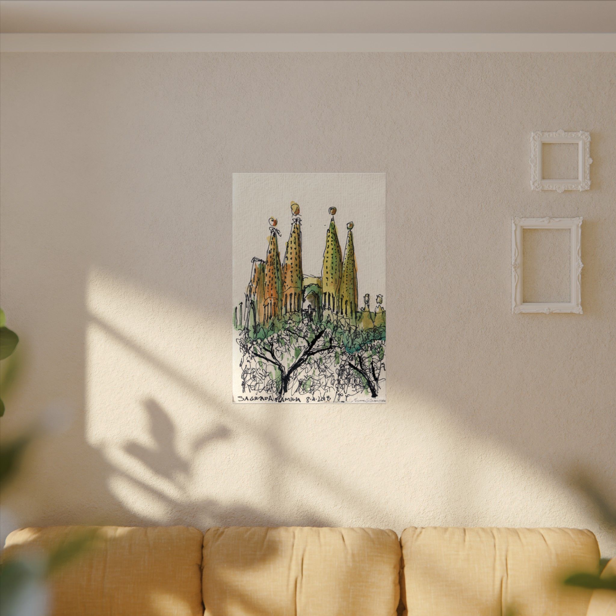 Gaudi's Sagrada Familia on Textured Watercolor Matte Posters - Image 10