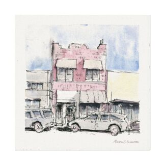 Sproos and Dogville on Textured Watercolor Paper