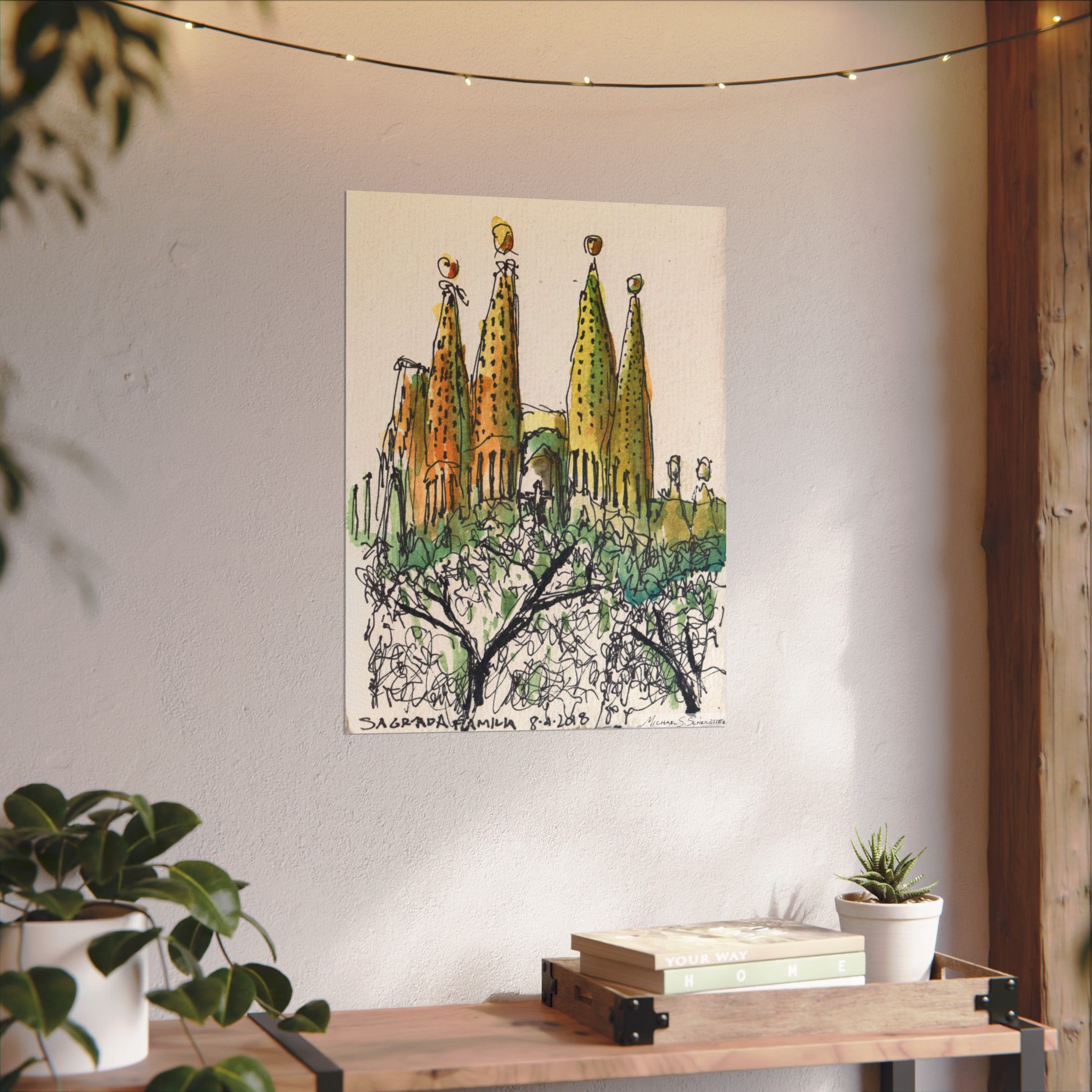 Gaudi's Sagrada Familia on Textured Watercolor Matte Posters - Image 7