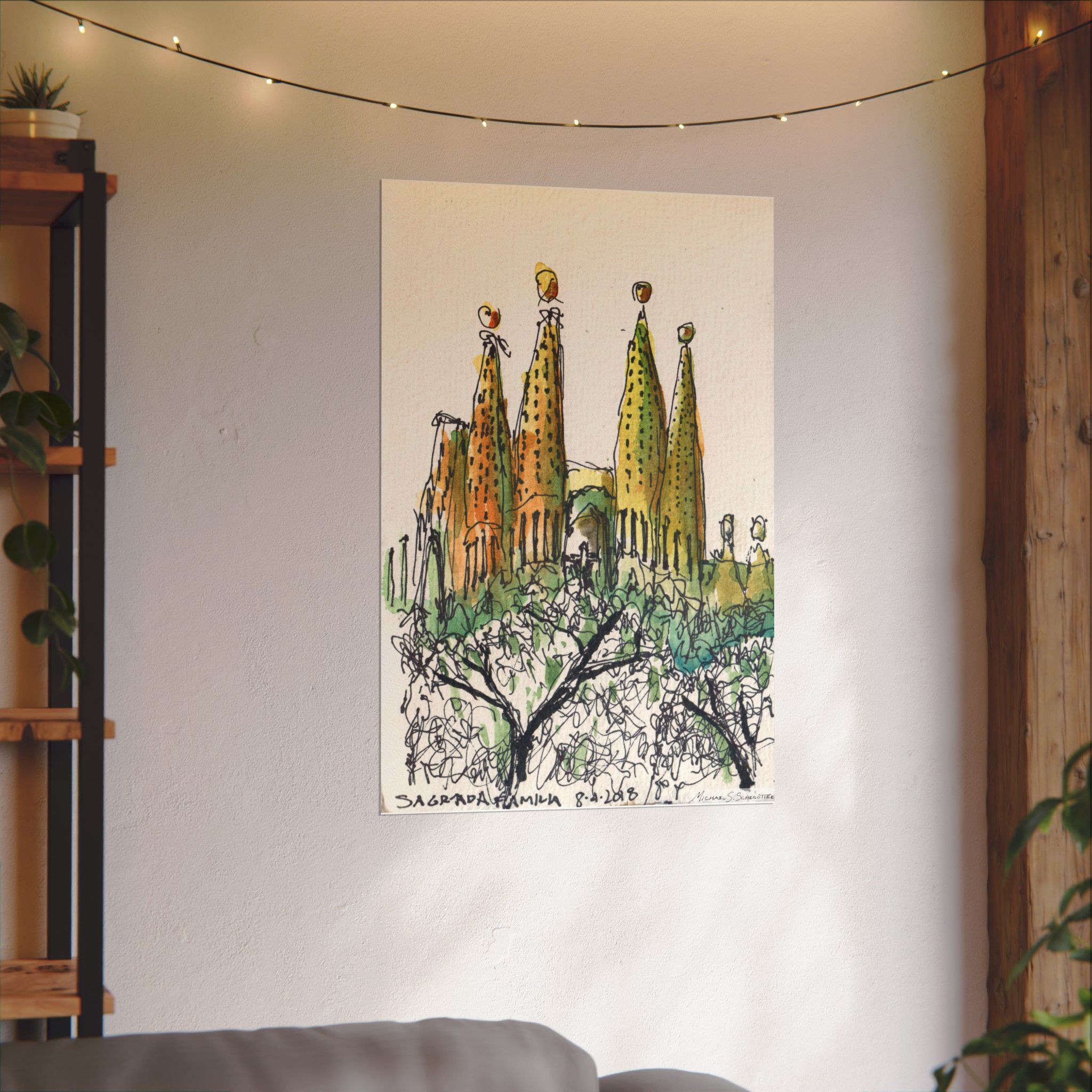 Gaudi's Sagrada Familia on Textured Watercolor Matte Posters - Image 11