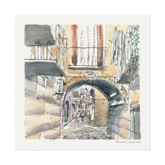 Bari Archway on Textured Watercolor Paper