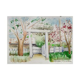 Cattle Chute at Tolay Lake Regional Park on Textured Watercolor Paper