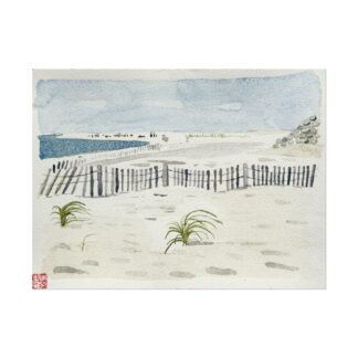 Cape Cod Beach on Textured Watercolor Paper