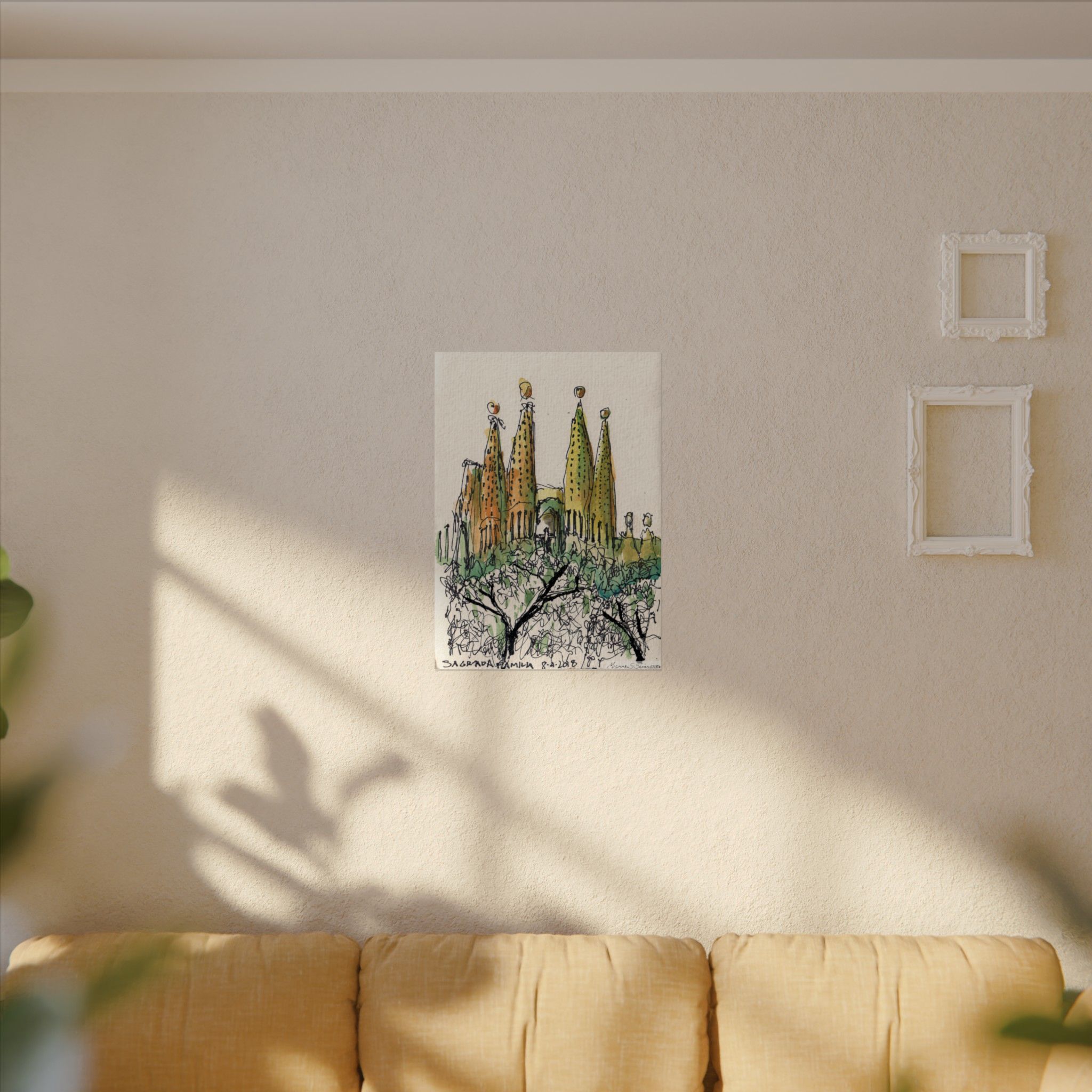 Gaudi's Sagrada Familia on Textured Watercolor Matte Posters - Image 8
