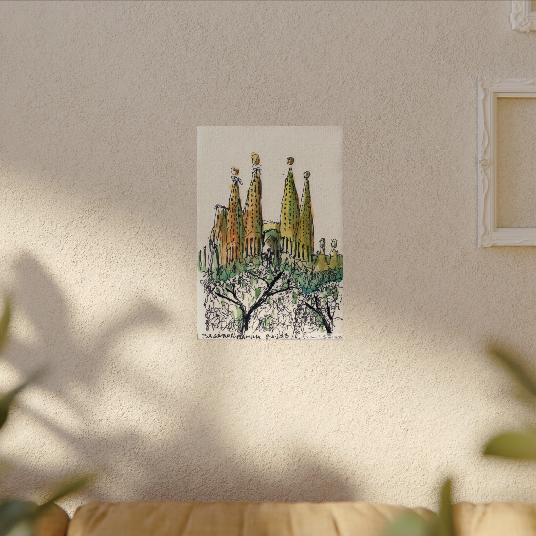 Gaudi's Sagrada Familia on Textured Watercolor Matte Posters - Image 4