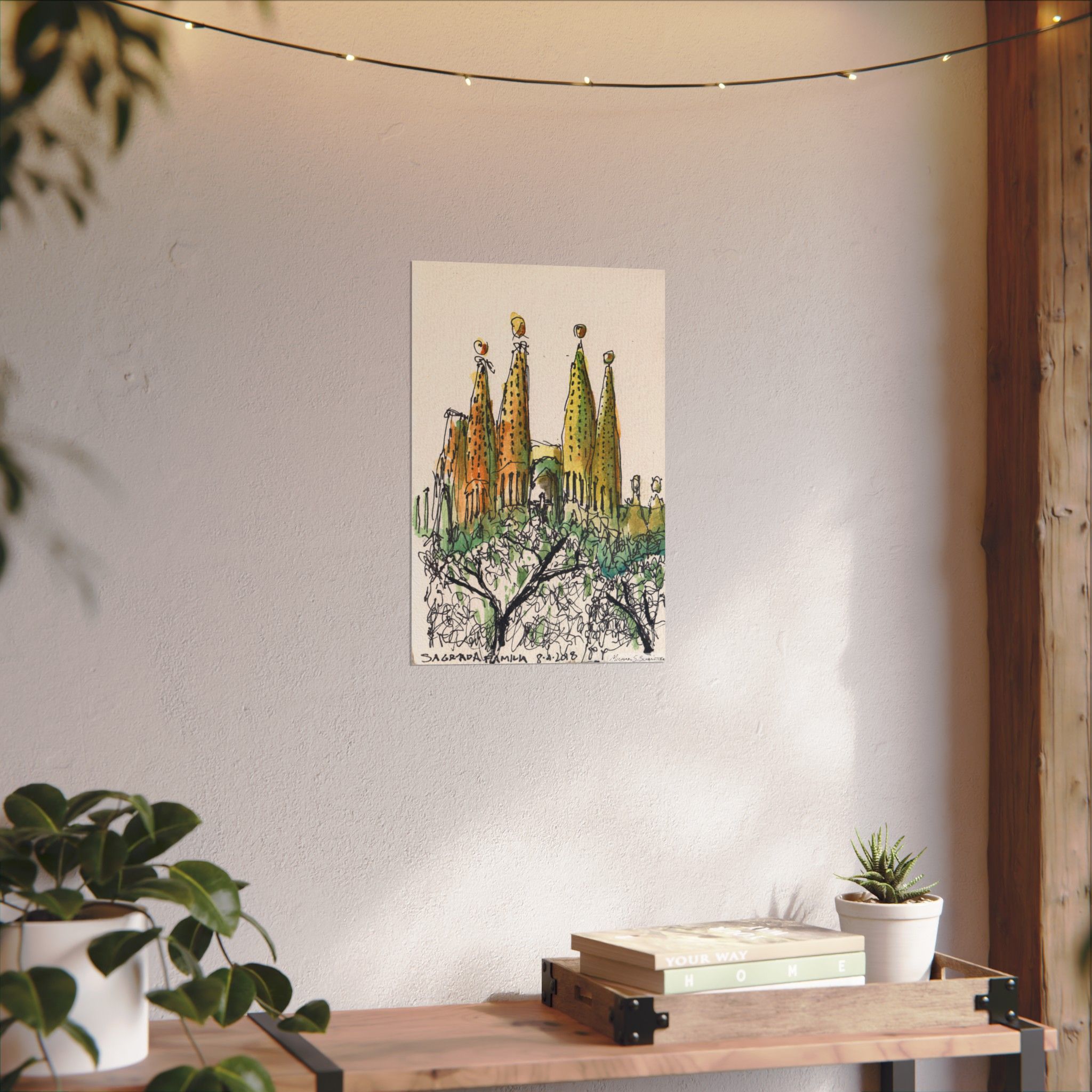 Gaudi's Sagrada Familia on Textured Watercolor Matte Posters - Image 3