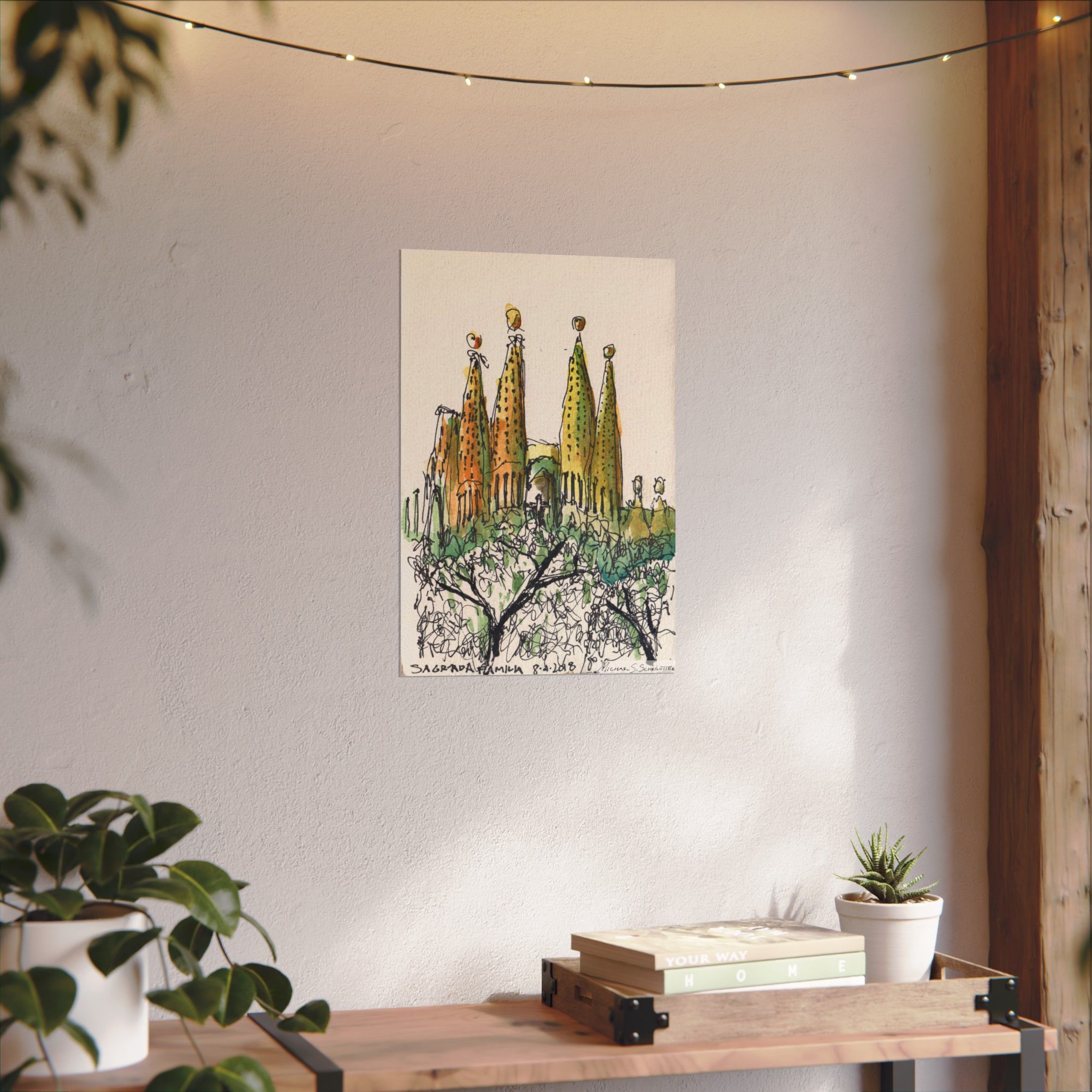 Gaudi's Sagrada Familia on Textured Watercolor Matte Posters - Image 5