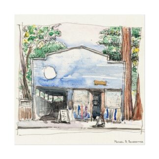 Indie Alley and the Fairfax Sugar Shack on Watercolor Paper