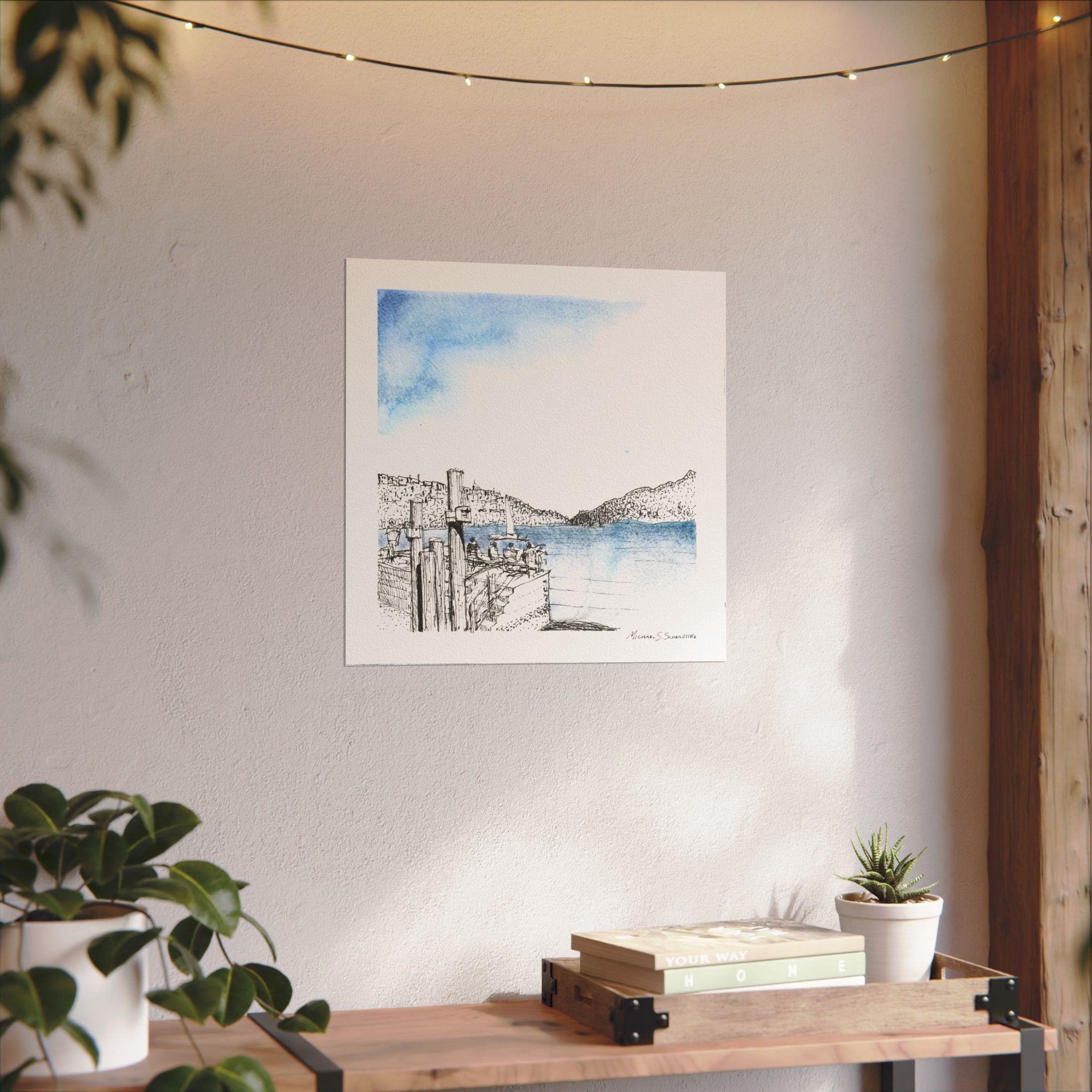 Sausalito Blue on Textured Watercolor Paper - Image 8