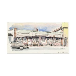 Fairfax Storefronts on Watercolor Paper